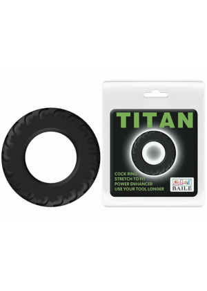 Эрекционное кольцо "TITAN", черное, 3.9 см